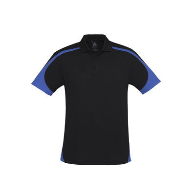 Biz Collection P401MS Mens Talon Polo - Black/Royal - Alternative Front View