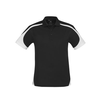Biz Collection P401MS Mens Talon Polo - Black/White - Alternative Front View