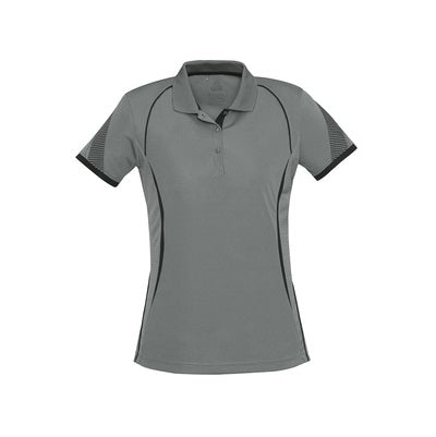 Biz Collection P405LS Razor Ladies Polo Ash/Black