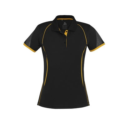 Biz Collection P405LS Razor Ladies Polo Black/Gold