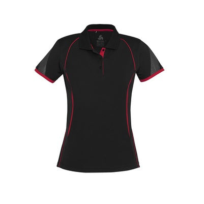 Biz Collection P405LS Razor Ladies Polo Black/Red