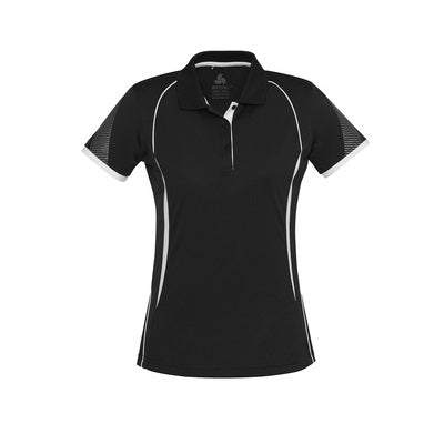 Biz Collection P405LS Razor Ladies Polo Black/White