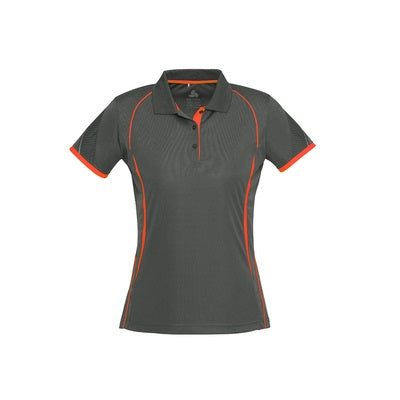 Biz Collection P405LS Razor Ladies Polo Grey/Fluro Orange