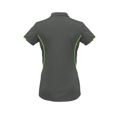 Biz Collection P405LS Razor Ladies Polo Grey/Fluro Lime
