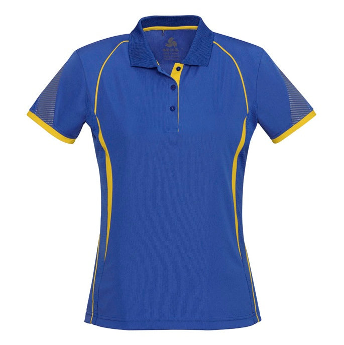 Biz Collection P405LS Razor Ladies Polo - Royal/Gold - Alternative Front View