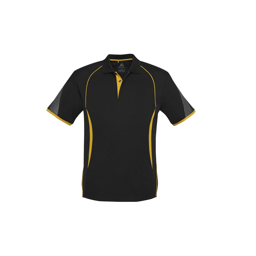 Biz Collection P405KS Razor Kids Polo - Black/Gold - Front View