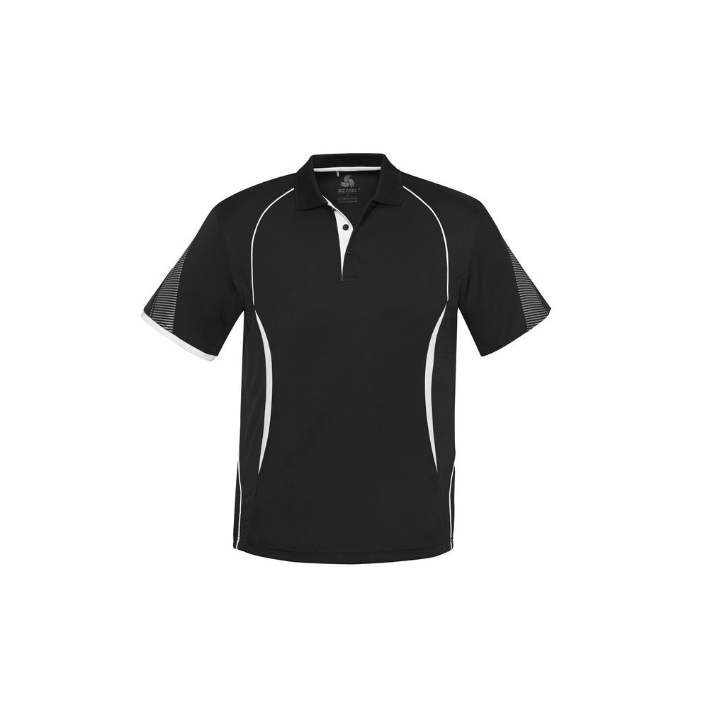 Biz Collection P405KS Razor Kids Polo - Black/White - Alternative Front View