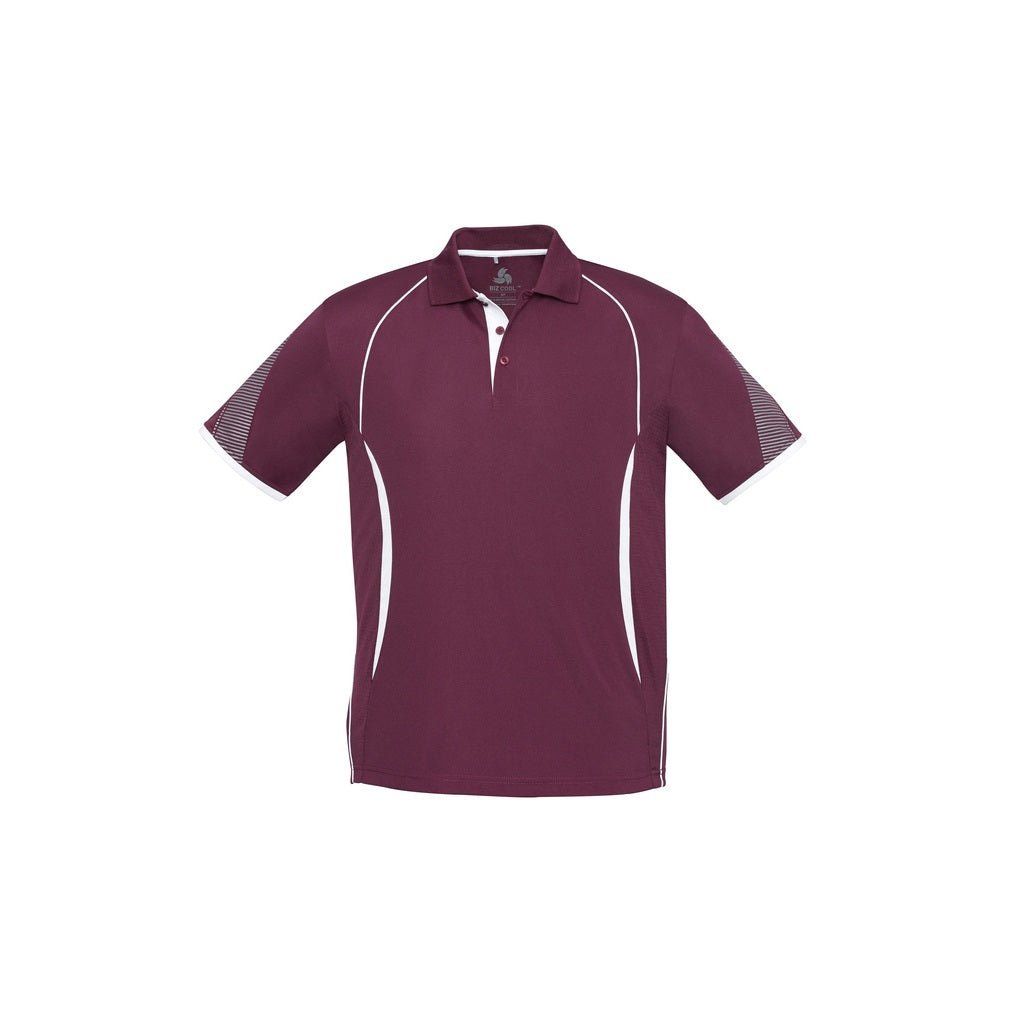 Biz Collection P405KS Razor Kids Polo - Maroon/White - Alternative Front View