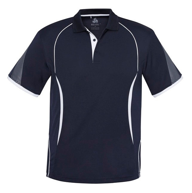 navy and white mens corporate Biz Collection P405MS Razor Mens Polo shirt