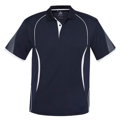 navy and white mens corporate Biz Collection P405MS Razor Mens Polo shirt