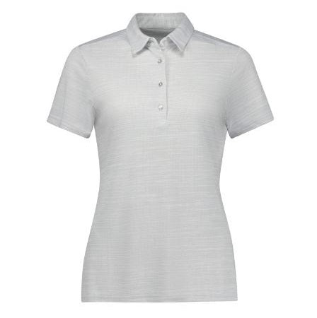 Womens silver white Biz Collection P410LS Womens Orbit Short Sleeve Polo with UPF protection professional corporate everyday polo