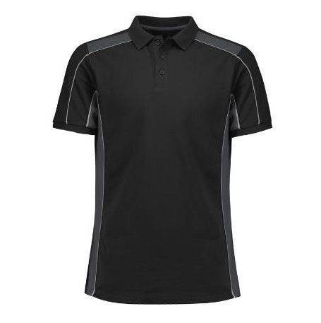 womens and mens unisex black and grey sports teams sporting clubs and corporate uniforms Biz Collection P413US Unisex Grid Short Sleeve Polo