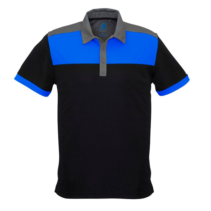 Mens royal blue black and grey active wear lightweight Biz Collection P500MS Mens Charger Polo shirt