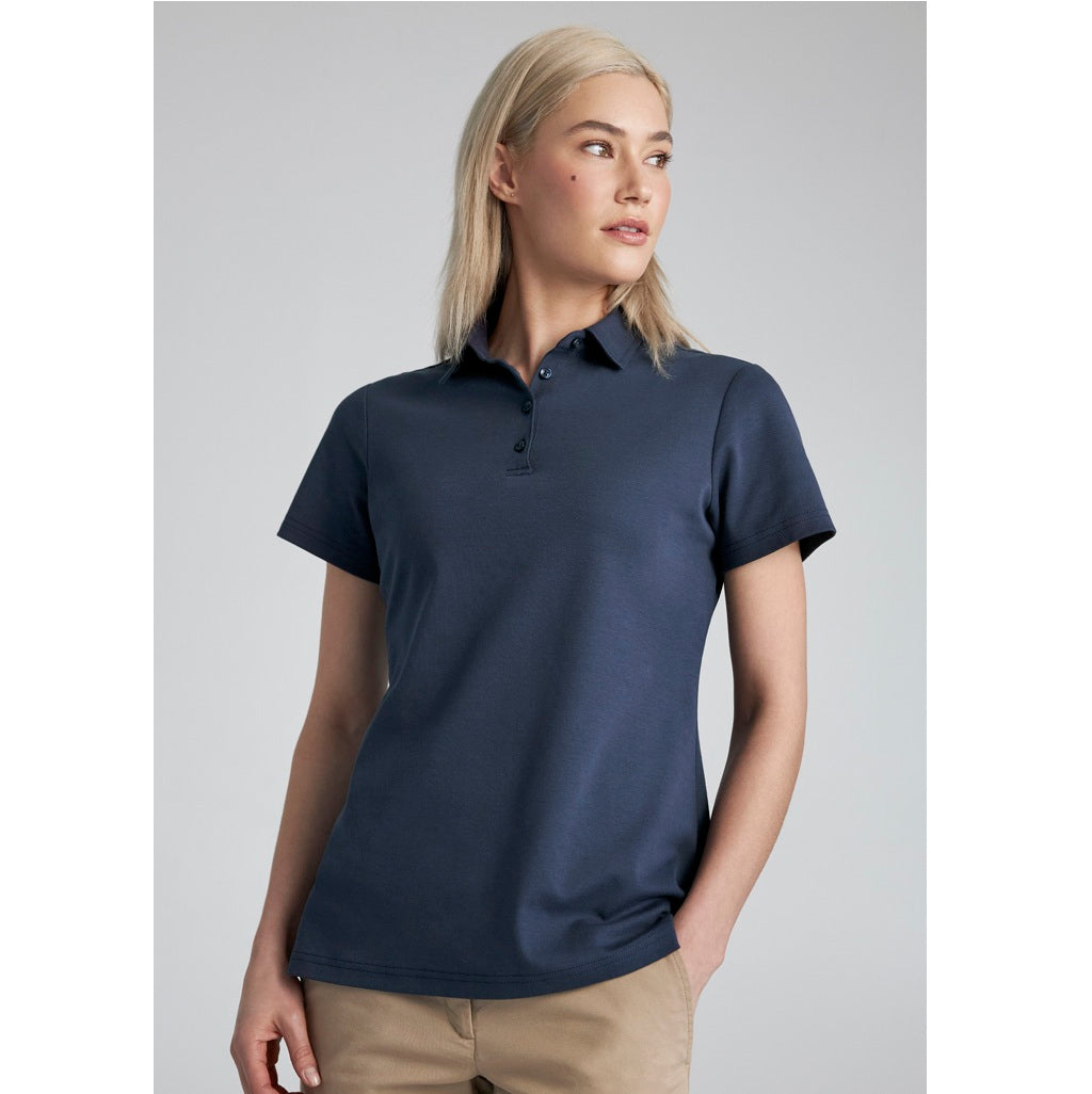 Biz Collection P515LS Womens Lotus Short Sleeve Polo - Mineral Blue - Alternative Front View