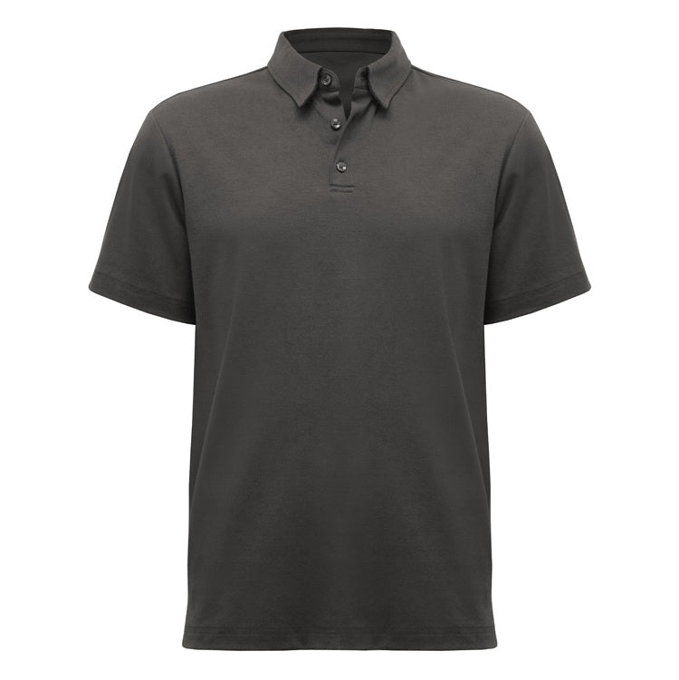 Mens charcoal grey corporate modern fit easy care Biz Collection P515MS Mens Lotus Short Sleeve Polo shirt
