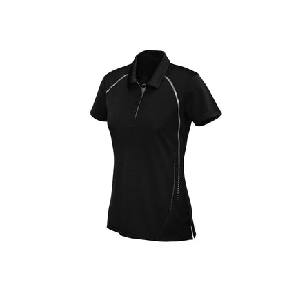 Biz Collection P604LS Ladies Cyber Polo colour Black/Silver - front view