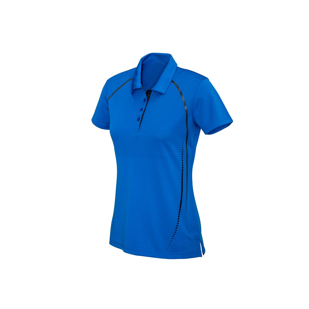 Biz Collection P604LS Ladies Cyber Polo - Royal/Silver - Front View