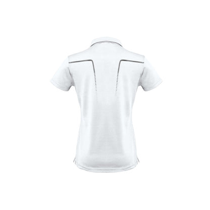 Biz Collection P604LS Ladies Cyber Polo colour White/Silver - Back view