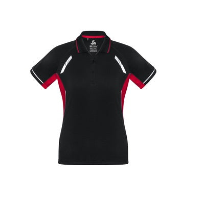 Biz Collection P700LS Ladies Renegade Polo Black/Red/Silver