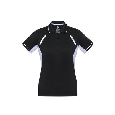 Biz Collection P700LS Ladies Renegade Polo Black/White/Silver