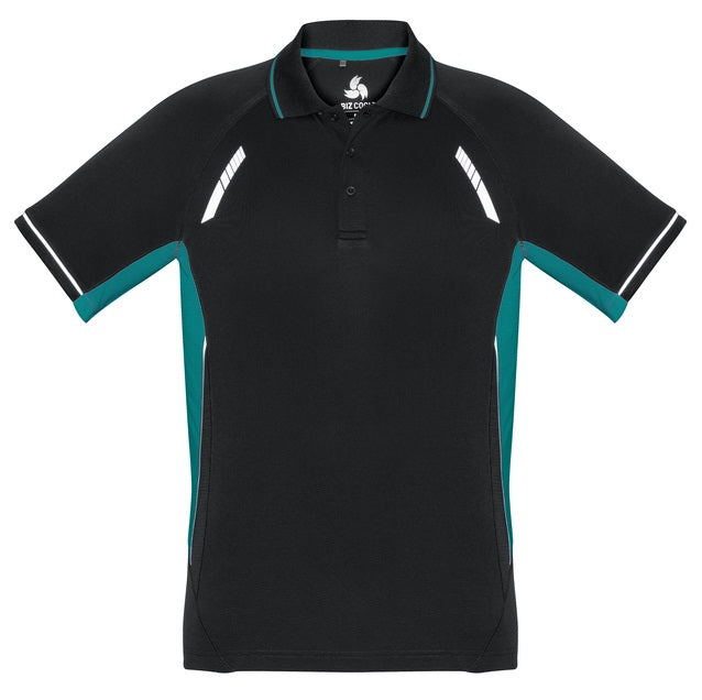 Biz Collection P700KS Kids Renegade Polo - Black/Teal - Alternative Front View