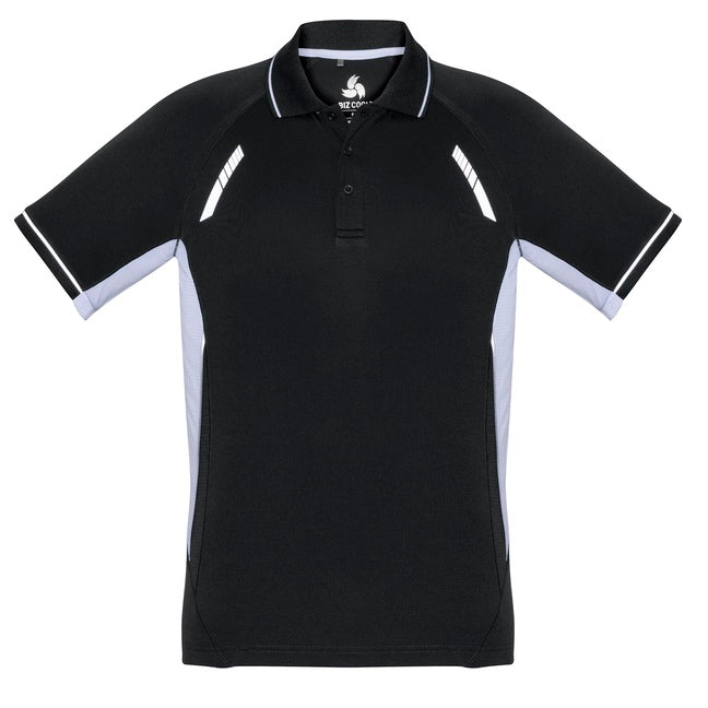 Biz Collection P700MS Mens Renegade Polo - Black/White - Alternative Front View