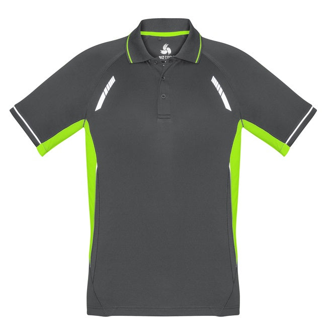 Biz Collection P700KS Kids Renegade Polo - Grey/Fluoro Lime - Alternative Front View