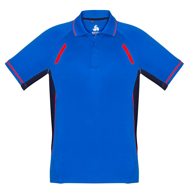 Biz Collection P700MS Mens Renegade Polo - Royal/Navy/Fluoro Orange - Alternative Front View