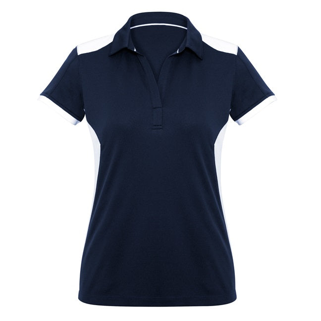 Biz Collection P705LS Rival Ladies Polo - Navy/White - Alternative Front View