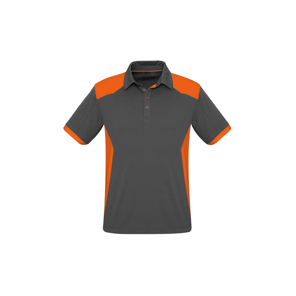 Biz Collection P705MS Rival Mens Polo - Grey/Orange - Front View