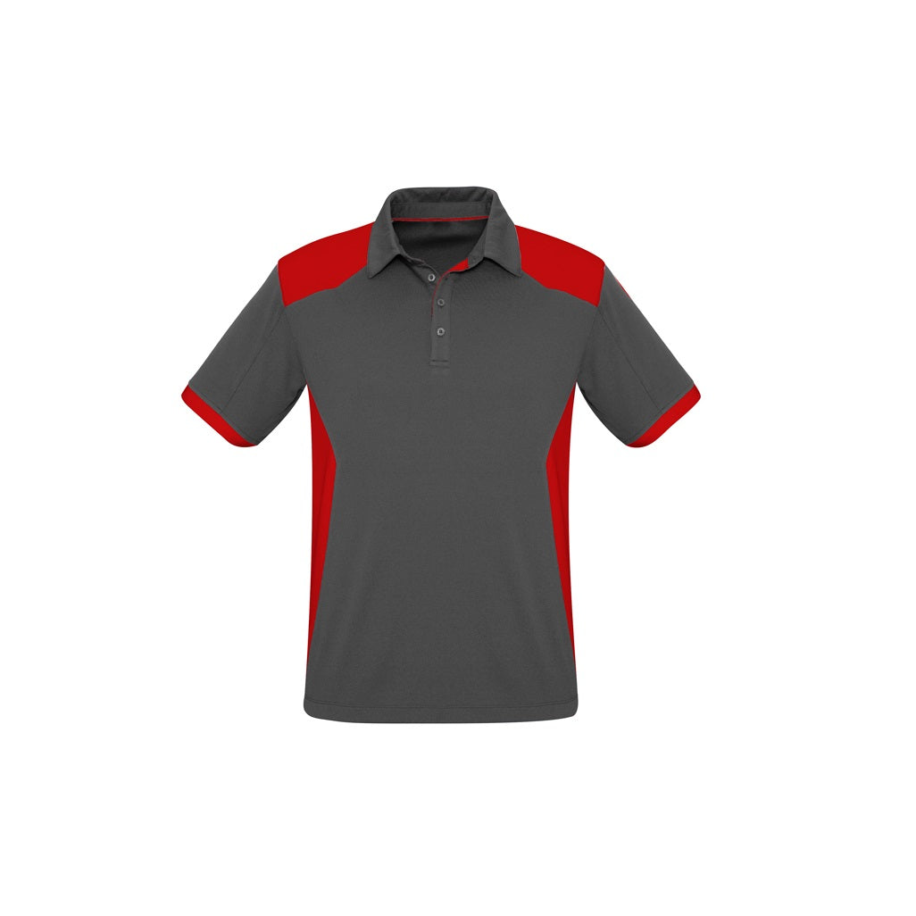 Biz Collection P705MS Rival Mens Polo - Grey/Red - Front View