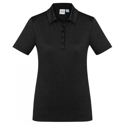 Biz Collection P815LS Ladies Aero Polo -Black colour, Front view