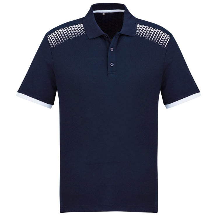Biz Collection P900MS Galaxy Mens Polo - Navy/White - Front View