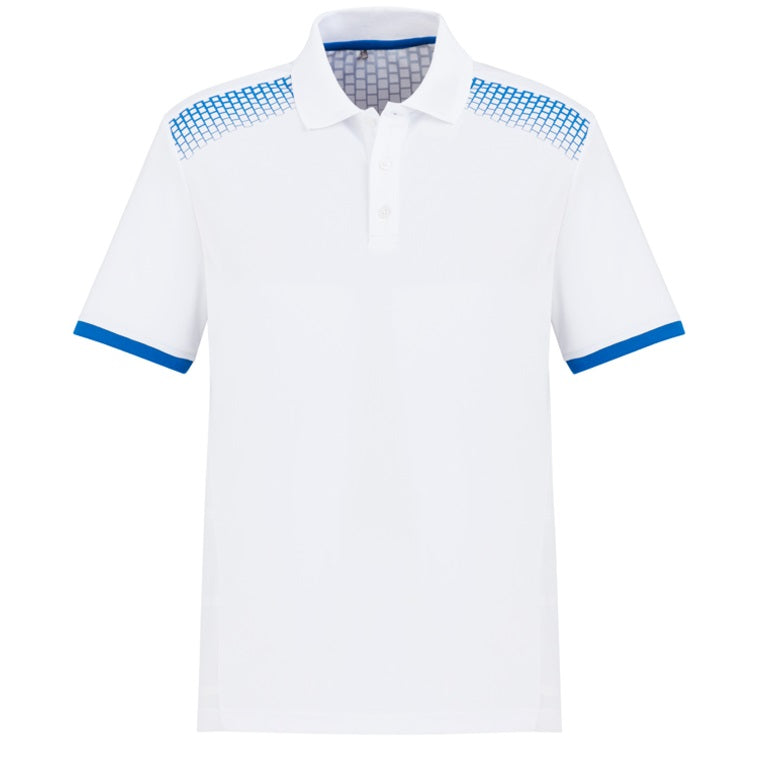 Biz Collection P900MS Galaxy Mens Polo - White/Royal - Alternative Front View