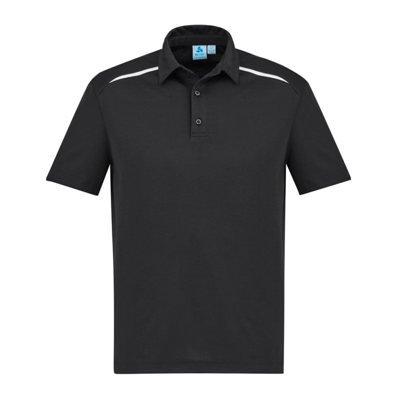 Biz Collection P901MS Sonar Mens Panel Polo - Black/White - Alternative Front View