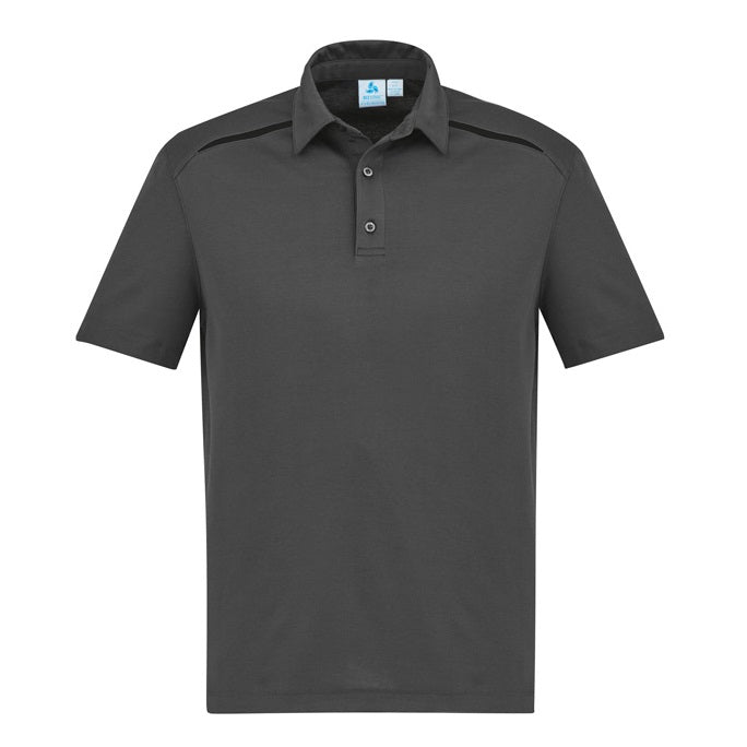 Biz Collection P901MS Sonar Mens Panel Polo - Grey/Black - Alternative Front View
