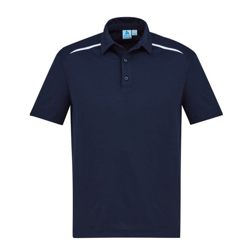 Biz Collection P901MS Sonar Mens Panel Polo - Navy/White - Alternative Front View