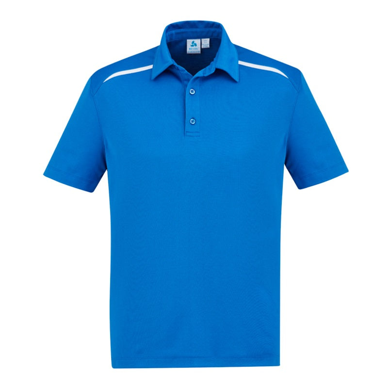 Biz Collection P901MS Sonar Mens Panel Polo - Royal/White - Front View