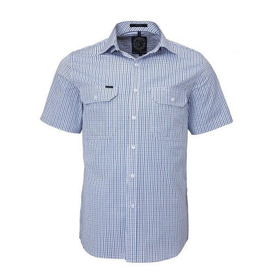Pilbara RMPC011S Mens Front Flap Dual Pocket Classic Fit Short Sleeve Shirt