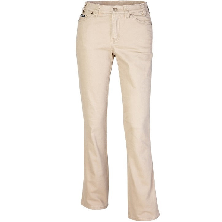 Pilbara RMPC015 Ladies Cotton Stretch Jean - Wheat - Front View