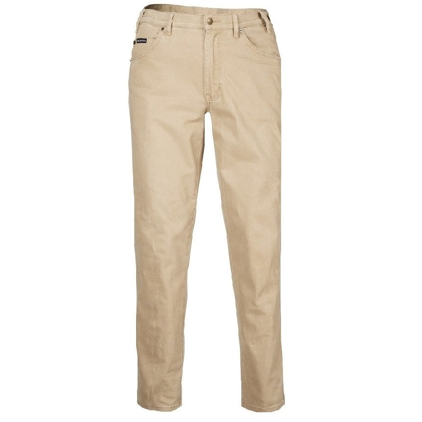 Pilbara RMPC014 Mens Cotton Stretch Jeans - Wheat - Front View