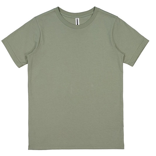Plain green t-shirt on a white background