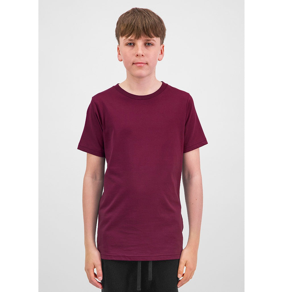 GOODMATES X1001Y Youth Basis Short Sleeve Tee - Plum - Alternative Front View