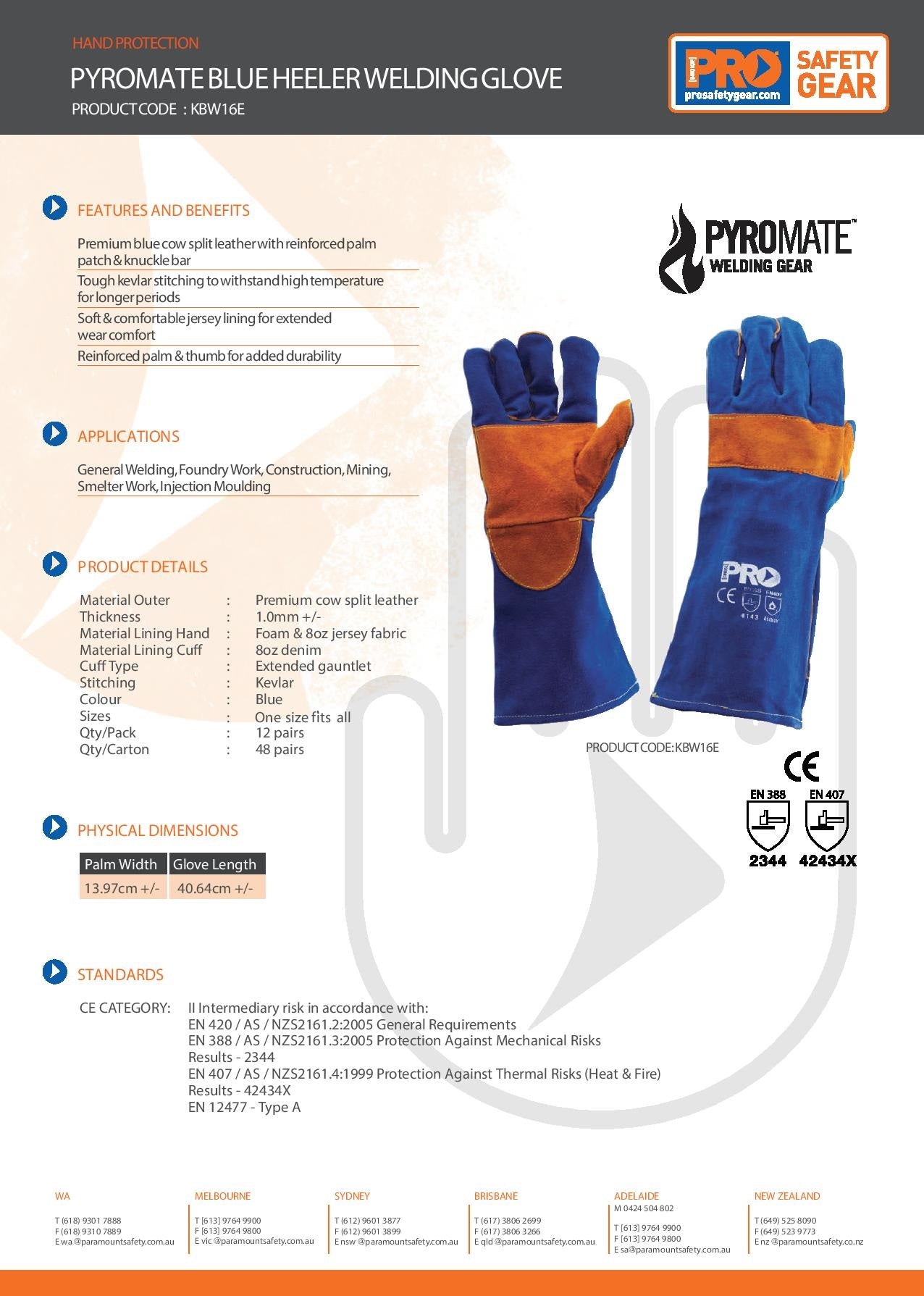 Pyromate Mini Pro Choice KBW16E Pyromate® Blue Heeler® Blue & Gold Kevlar® – Coalface