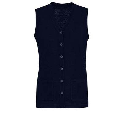 Biz Care CK961LV Womens Button Front Knit Vest