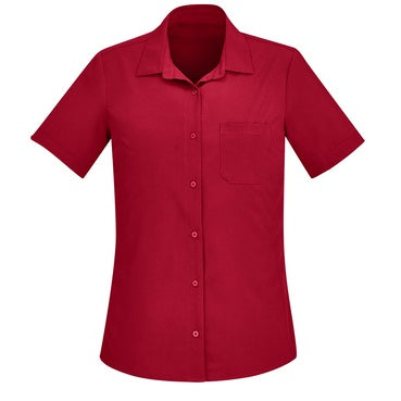 Biz Care CS947LS Womens Florence Plain Short Sleeve Shirt