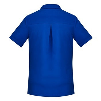 Inaura CS947LS Ladies Plain Short Sleeve Shirt - Electric Blue - Back View
