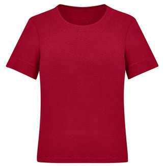 Inaura CS952LS Ladies Jersey Short Sleeve Top - Cherry - Front View