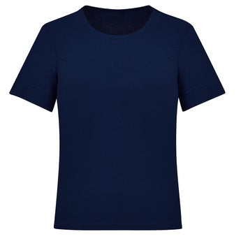 Inaura CS952LS Ladies Jersey Short Sleeve Top - Navy - Front View