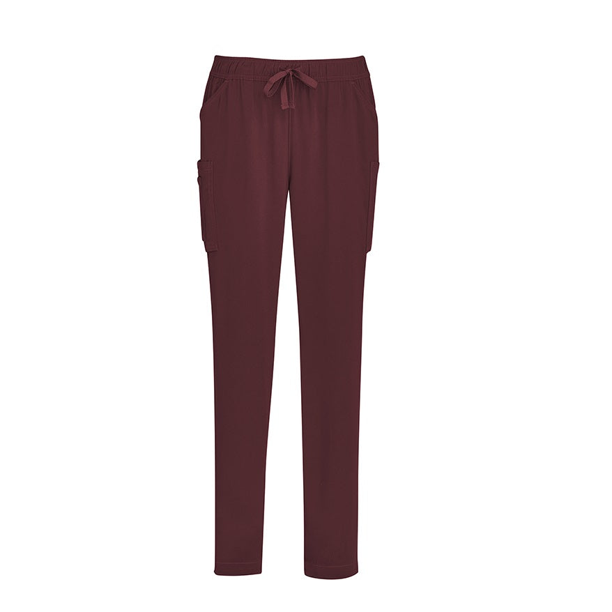 Inaura CSP943LL Ladies Slim Leg Scrub Pants - Burgundy - Front View
